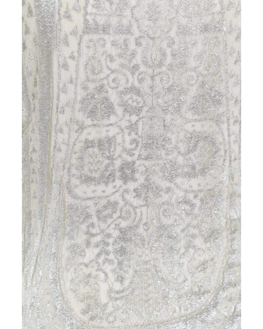 1920s Silver Cobweb Lame Flapper Culottes Dress