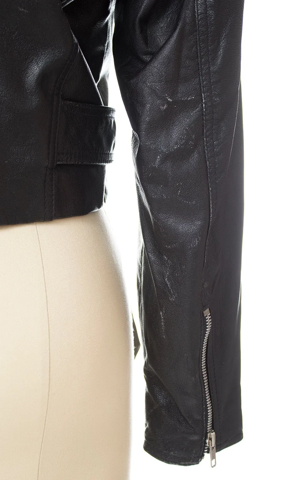 1980s Wilsons Leather Cropped Motorcycle Jacket (small)