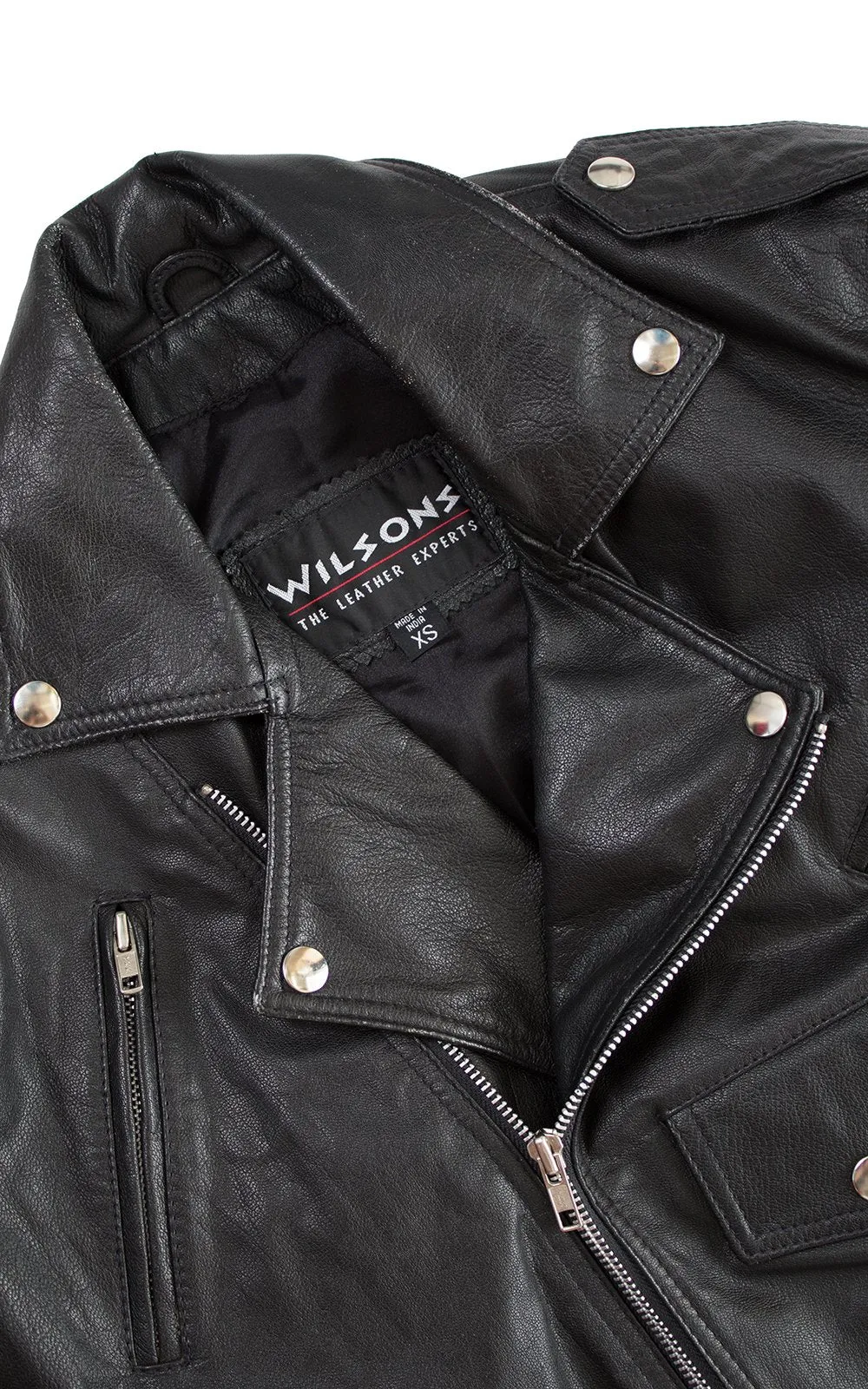 1980s Wilsons Leather Cropped Motorcycle Jacket (small)