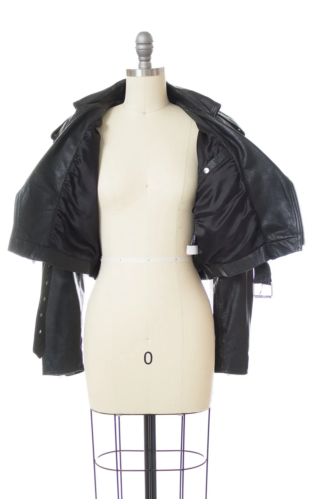 1980s Wilsons Leather Cropped Motorcycle Jacket (small)