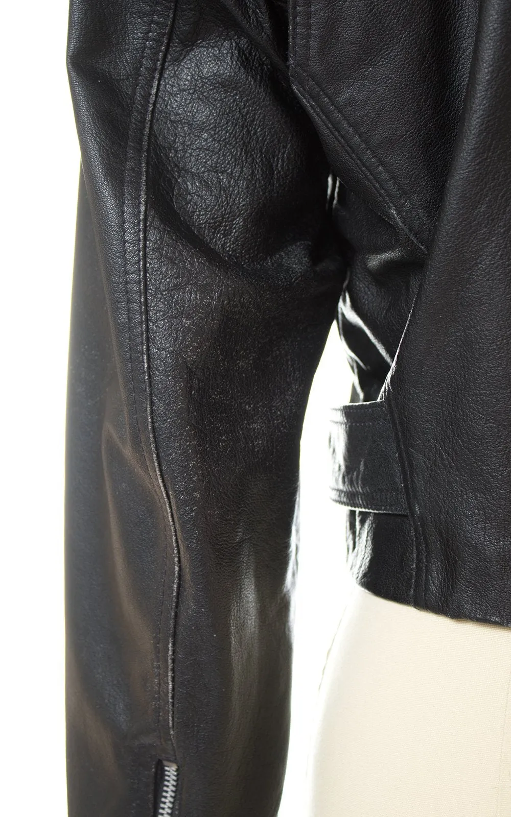 1980s Wilsons Leather Cropped Motorcycle Jacket (small)