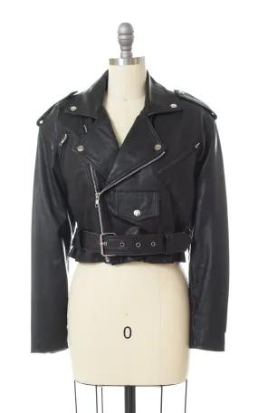 1980s Wilsons Leather Cropped Motorcycle Jacket (small)