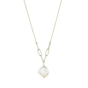 9kt Gold Single Keshi Pearl Pendant Necklace