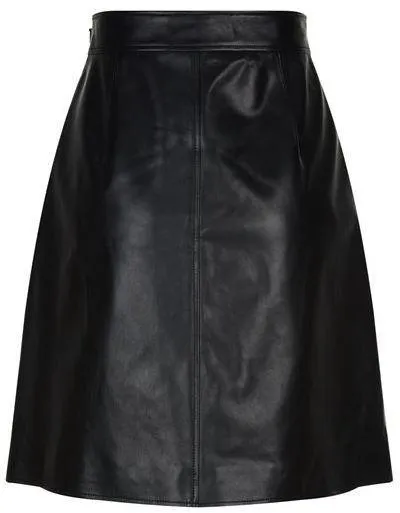 Black Embellished Faux-Leather Skirt