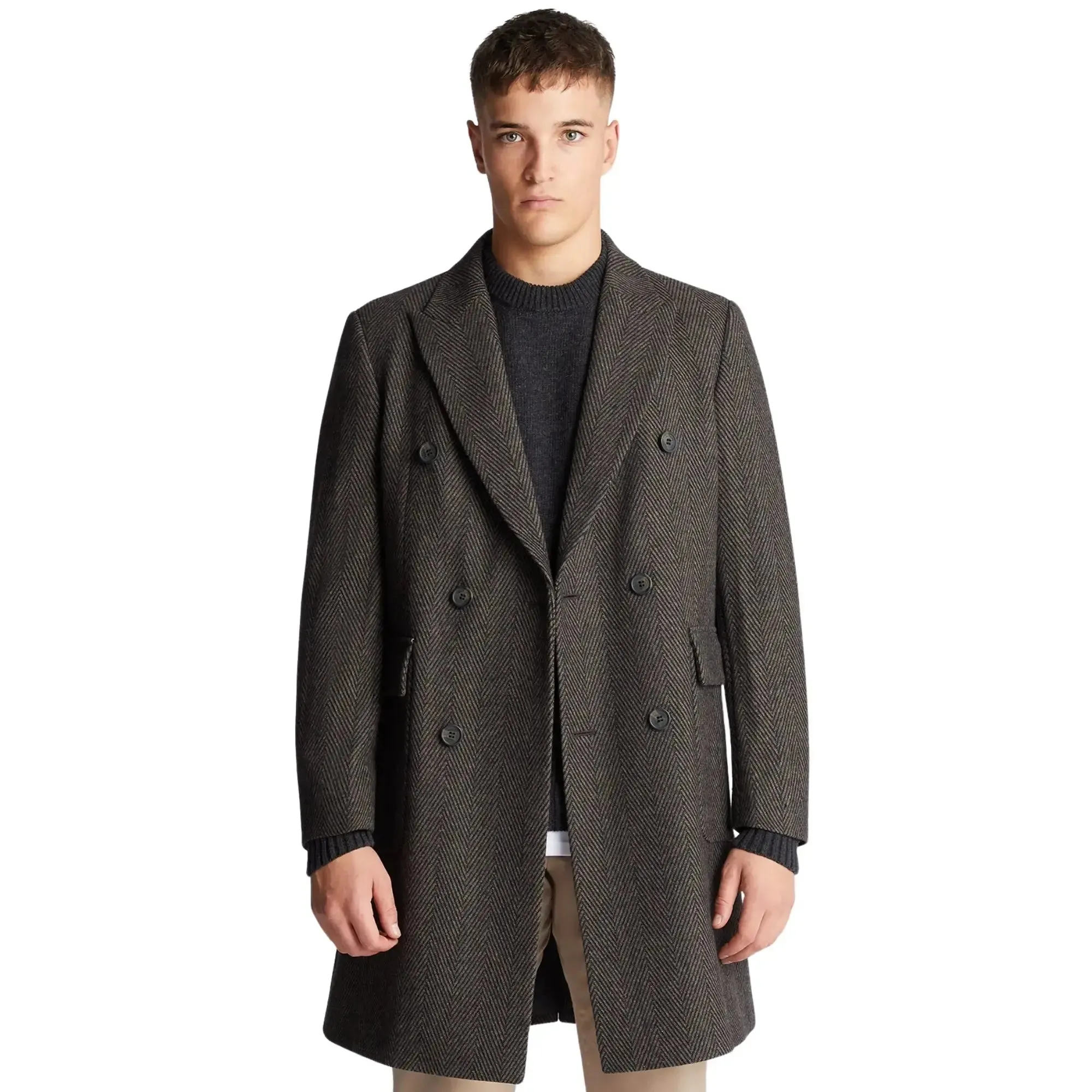 Brady Double Breasted Overcoat - Brown