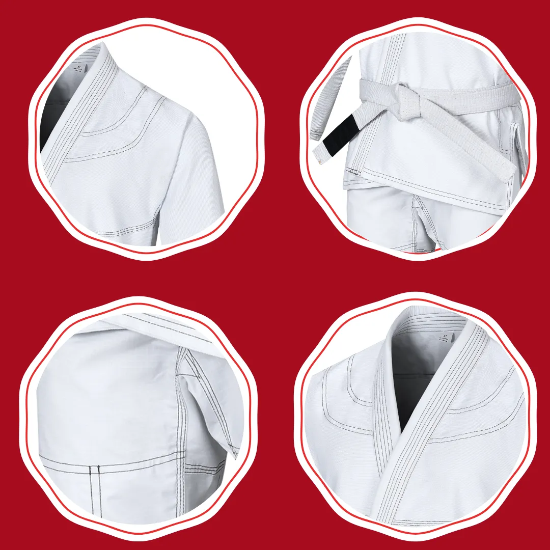 Brazilian Jiu Jitsu Gi for Men and Women, Lightweight and Preshrunk With a Free White Belt for Grappling Uniform Kimonos