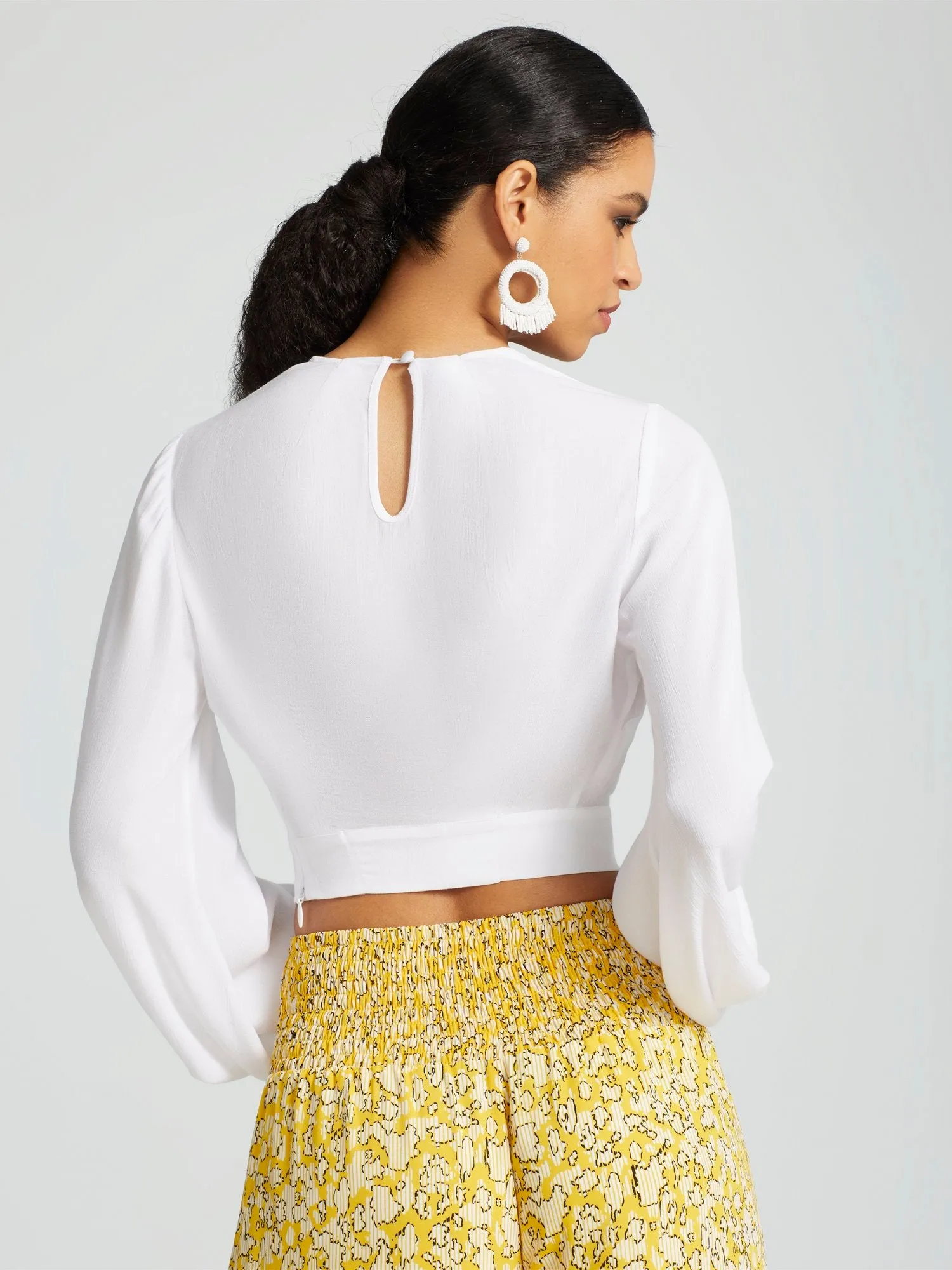 Carrington Gauze Balloon-Sleeve Top