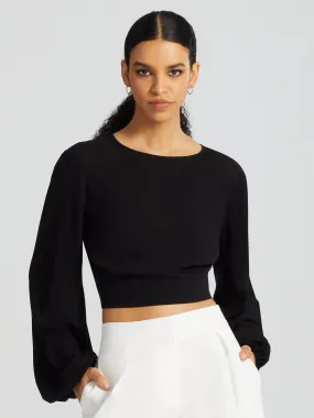 Carrington Gauze Balloon-Sleeve Top