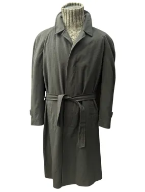 Corneliani Belted Raglan Balmacaan Coat XXL 46/48 Sage Green Wool/Cashmere