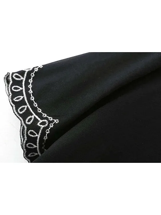 Custom Round Neck Lace Short Sleeve Black Fashion Tee