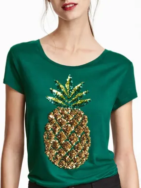 Custom Round Neck Short Sleeve Green T-Shirts