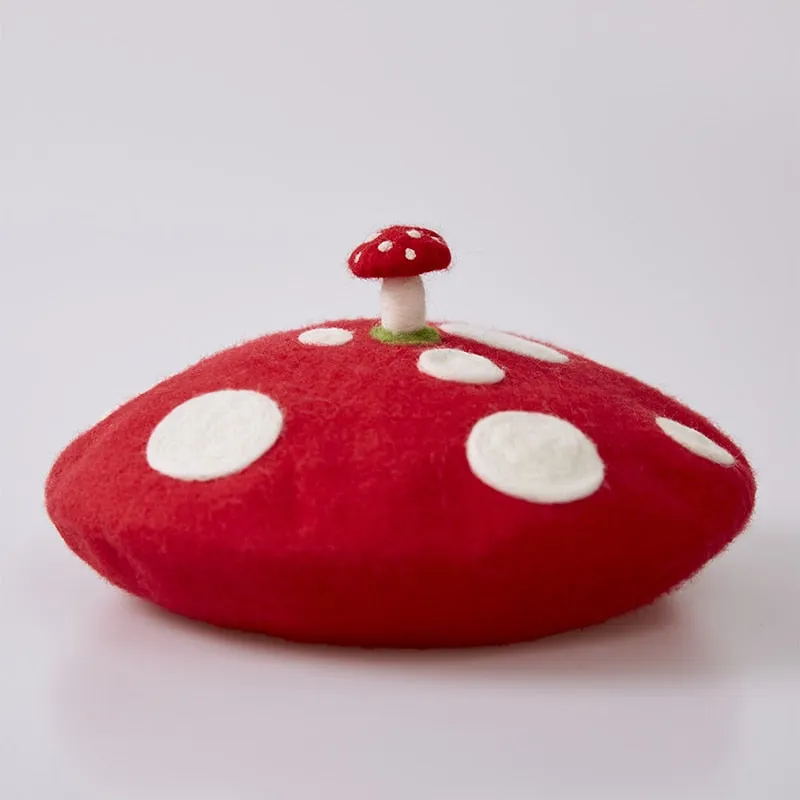 Cute Mushroom Wool Beret
