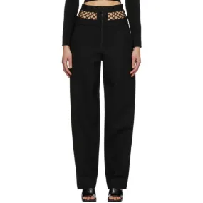 Dion Lee Black Fishnet Tailored Trousers