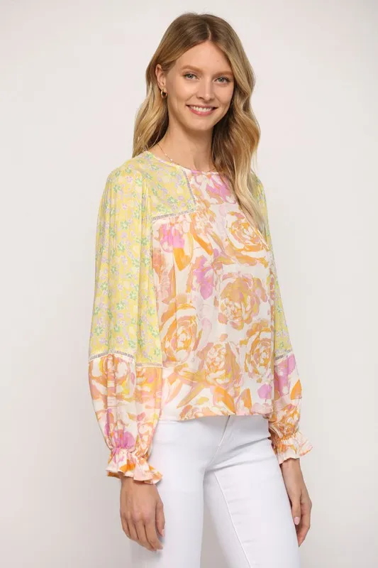 Elissa Mixed Print Top