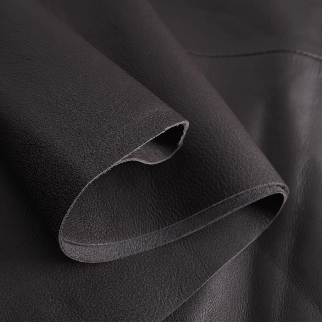 Everlyn leather skirt with elastic in waist / 50648 - Chocolate