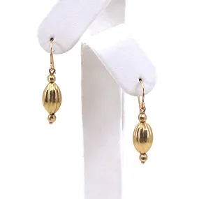 Gold Oval Bead Earrings