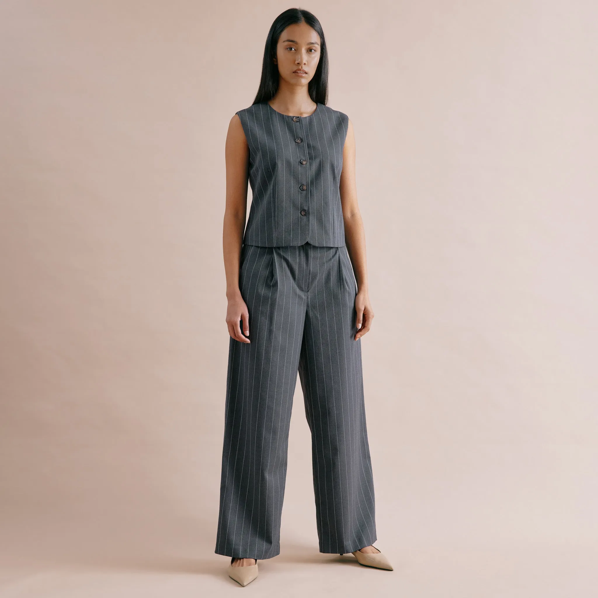 Grey Pinstripe Waistcoat