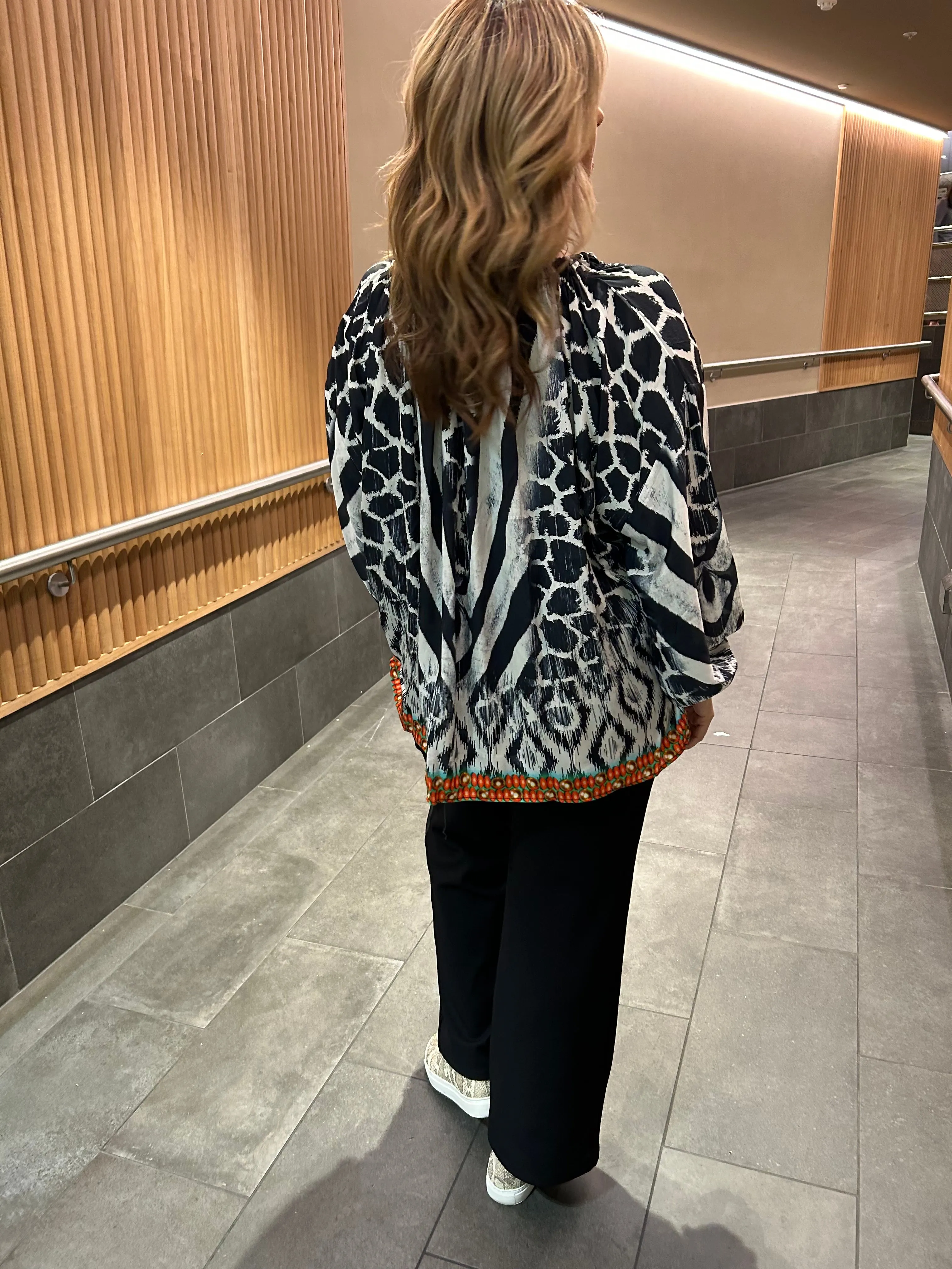 Gypsy top black and white zebra top