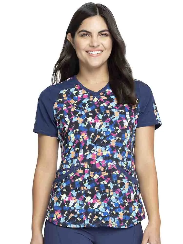 Infinity Women's V-Neck Print Top | Tech Texture