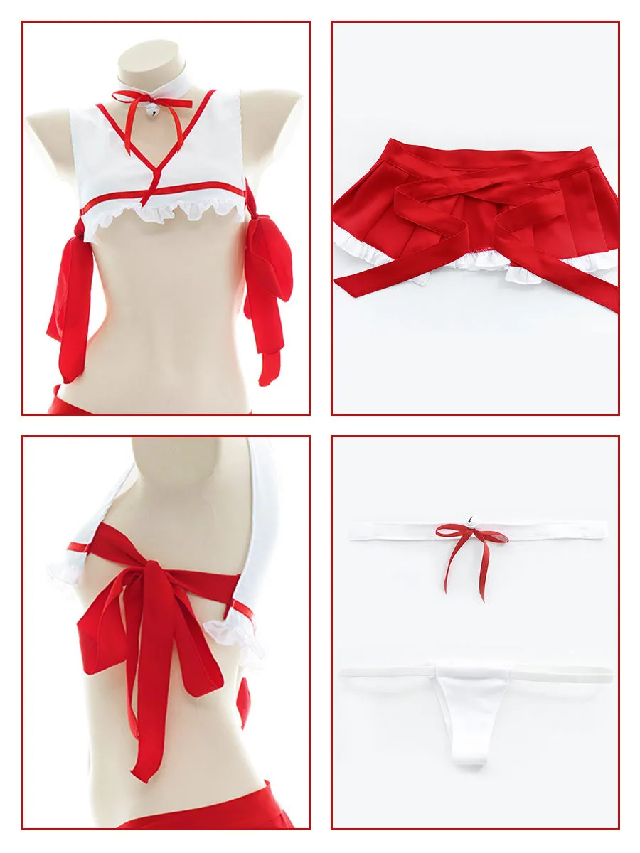Japanese Miko Cosplay Skirt Set