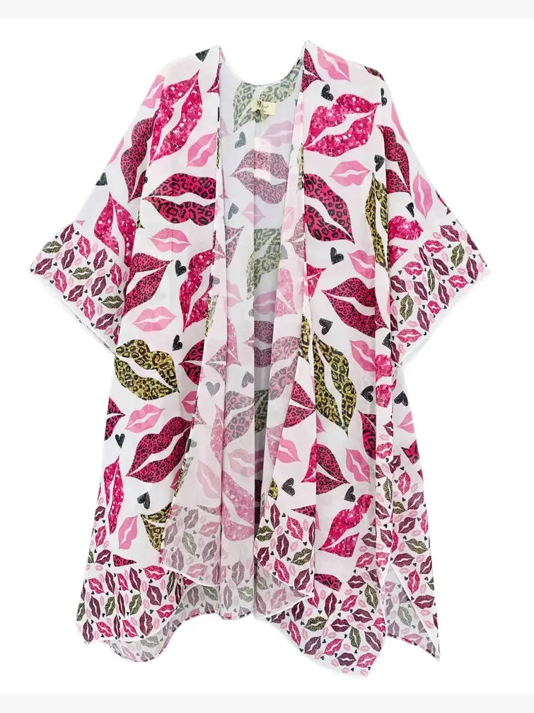 JC070971 Pink Lips Kimono