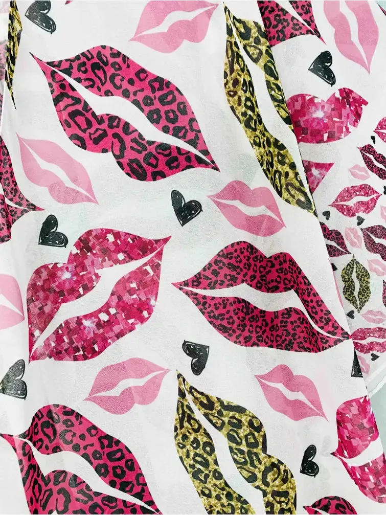 JC070971 Pink Lips Kimono