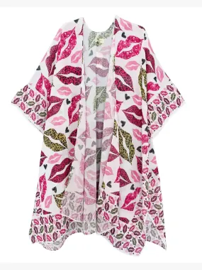JC070971 Pink Lips Kimono
