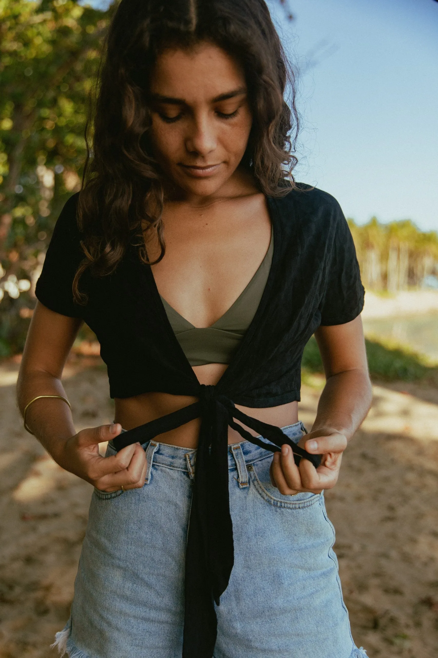 Marilyn Wrap Top - Black