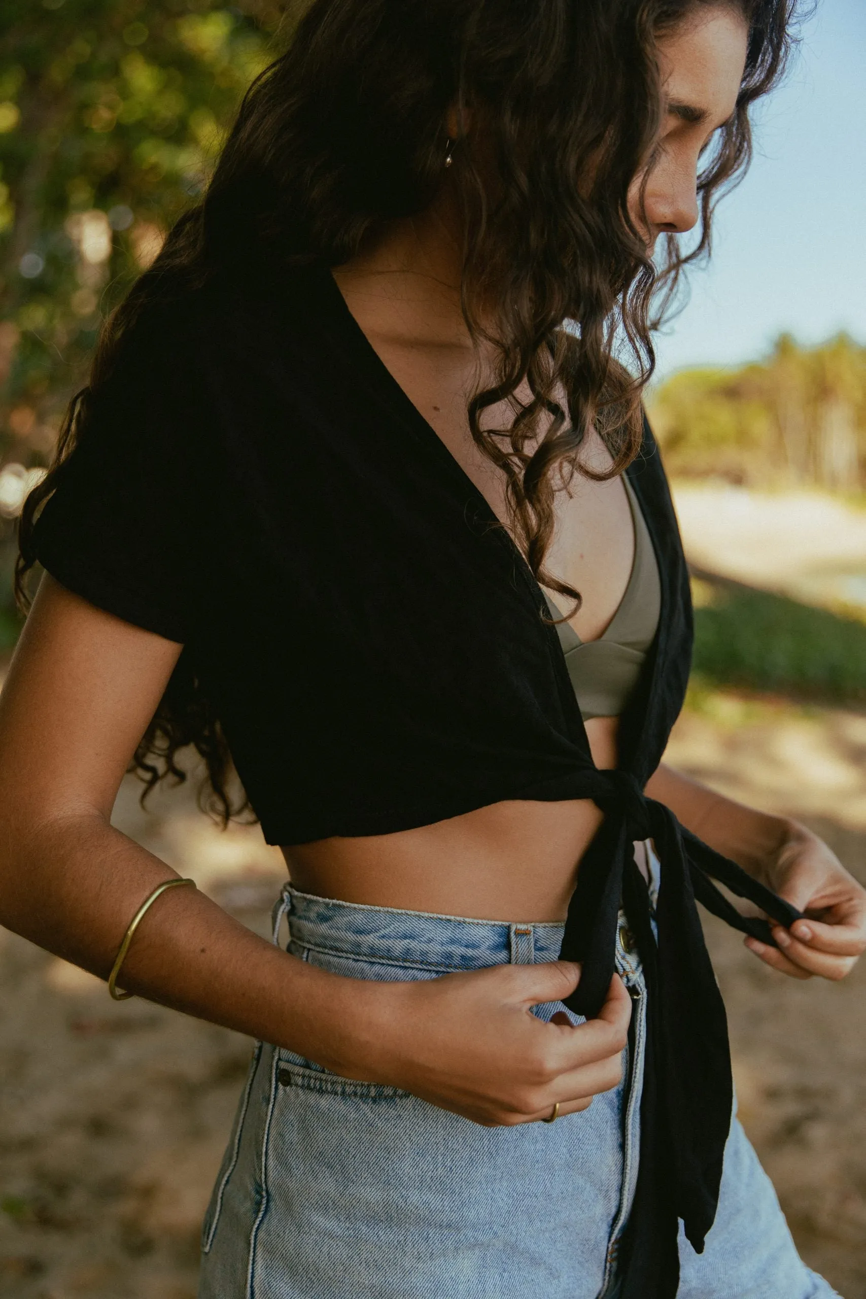 Marilyn Wrap Top - Black