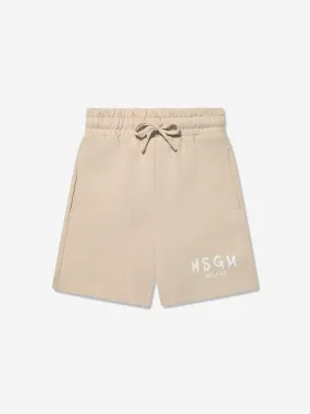 MSGM Kids Fleece Bermuda Shorts in Beige