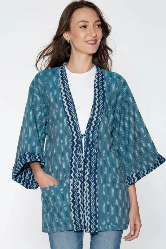Reversible Ikat Handloomed Kimono