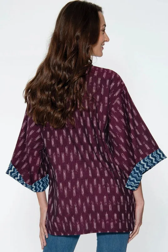 Reversible Ikat Handloomed Kimono