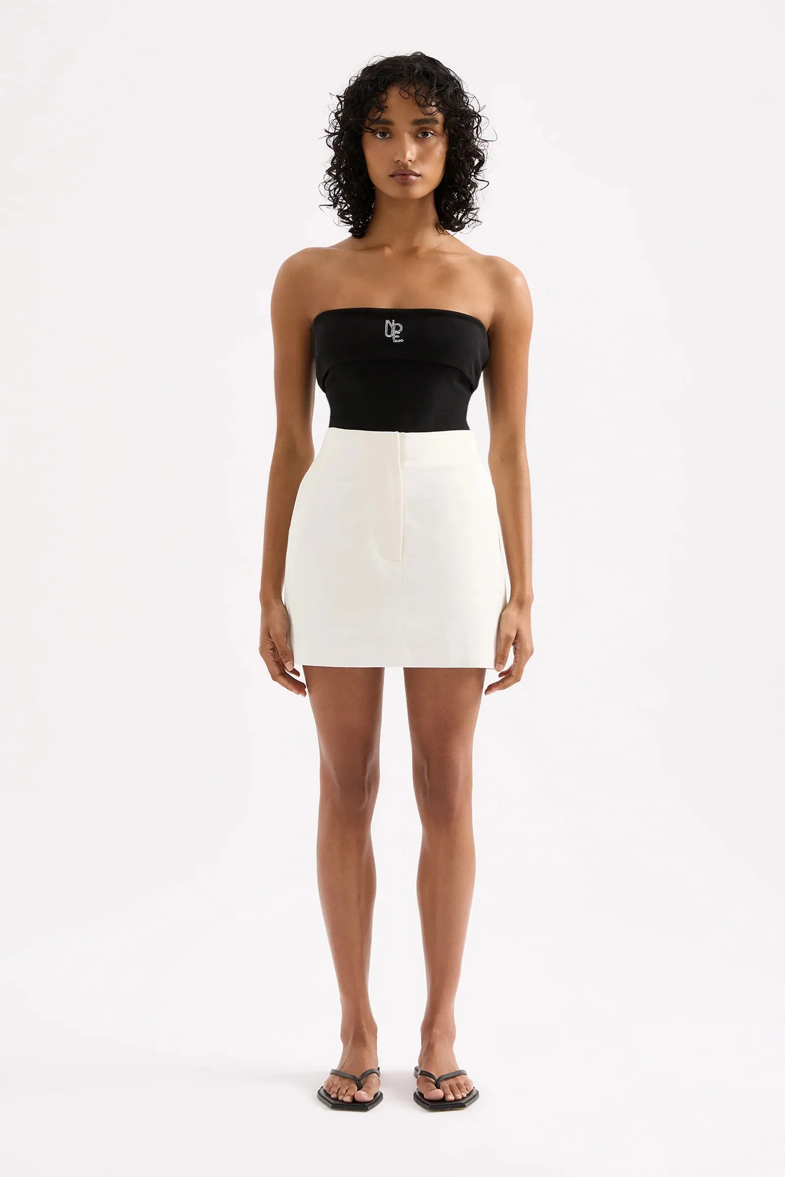 Ripley Tailored Mini Skirt - Salt