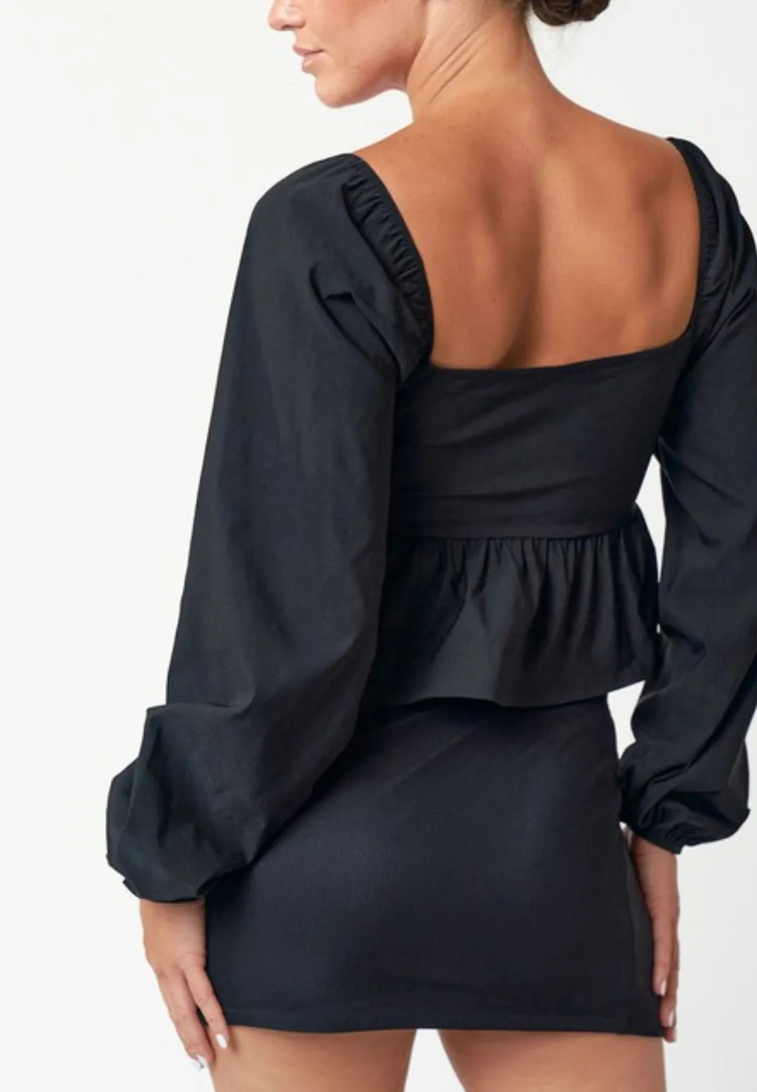Rosette Balloon Sleeve Top