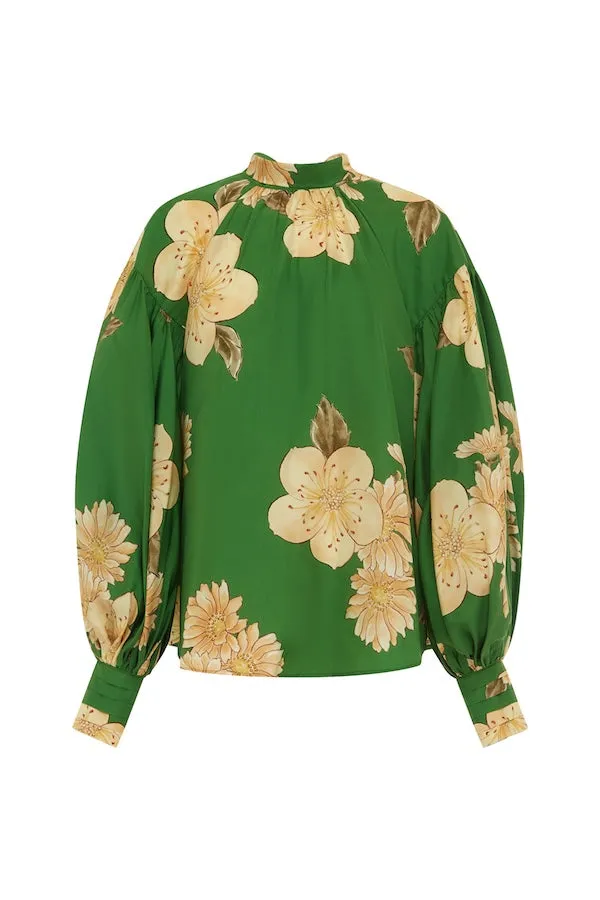 SAGE SILK BLOUSE
