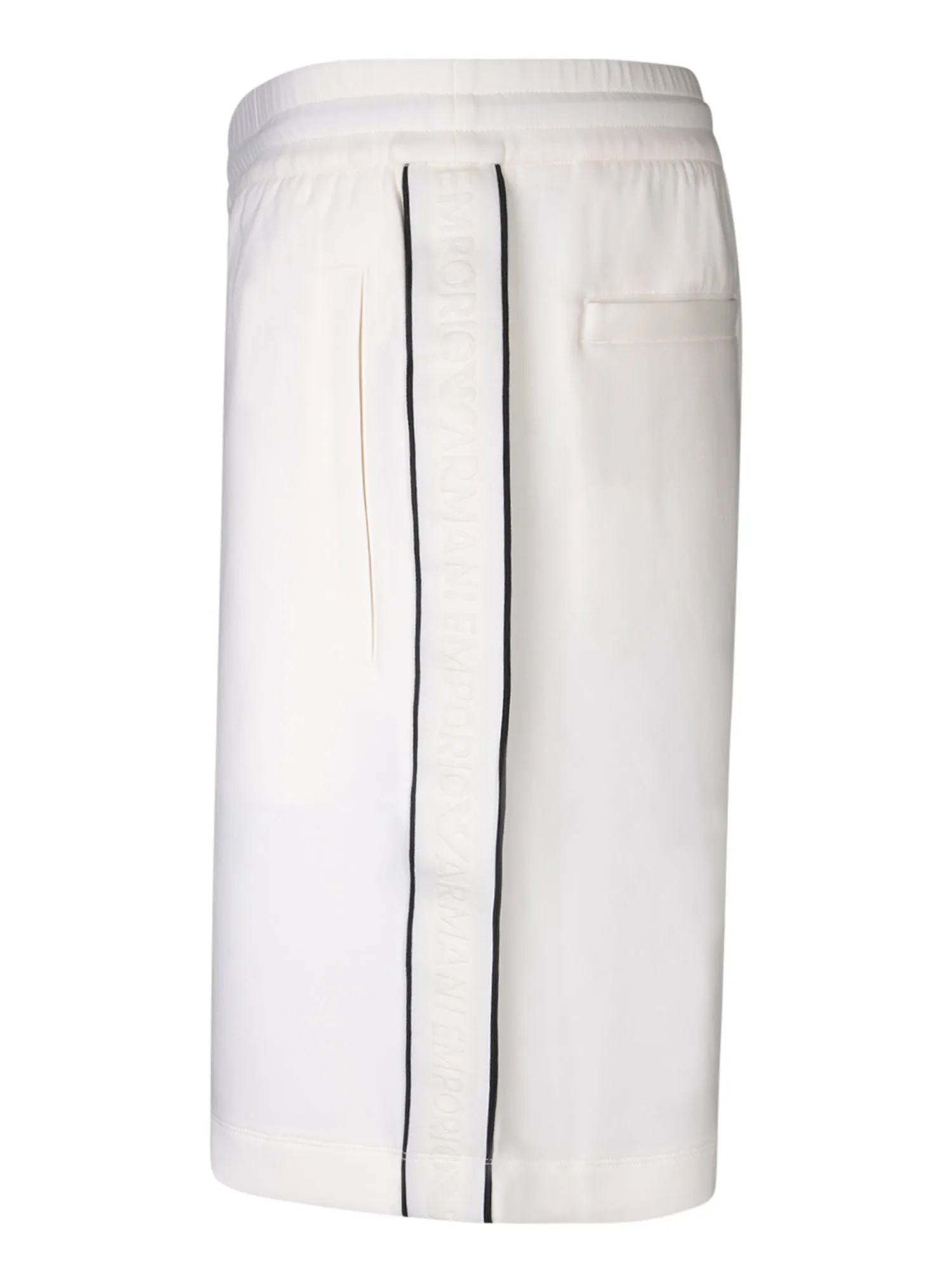 Side logo ivory bermuda shorts