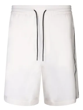 Side logo ivory bermuda shorts