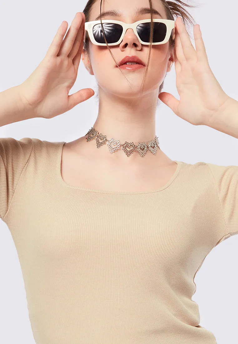 Square Neck Long Sleeve Top
