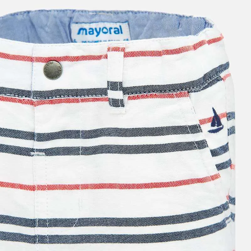SS20 Mayoral Toddler Boys White, Red & Blue Shorts 1287