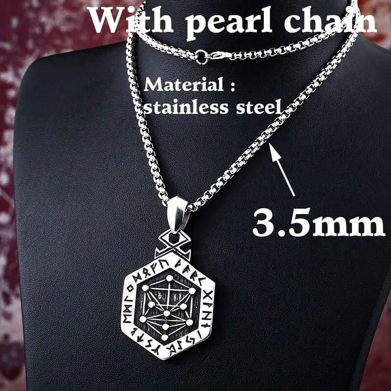 steel solider lotus flower Viking pendant Stainless Steel thor hammer necklace 316 l Steel Men charm Jewelry