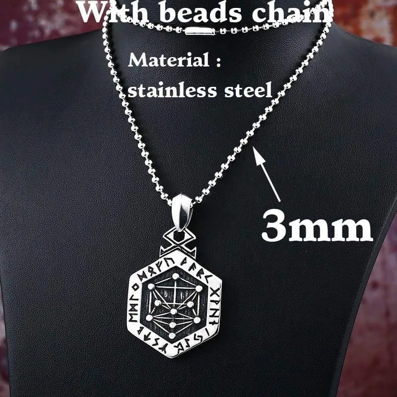 steel solider lotus flower Viking pendant Stainless Steel thor hammer necklace 316 l Steel Men charm Jewelry
