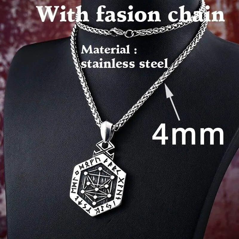 steel solider lotus flower Viking pendant Stainless Steel thor hammer necklace 316 l Steel Men charm Jewelry