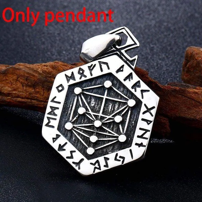 steel solider lotus flower Viking pendant Stainless Steel thor hammer necklace 316 l Steel Men charm Jewelry