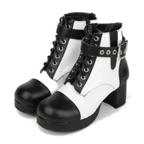 Women's Classic Lace-Up Square Heel Boots