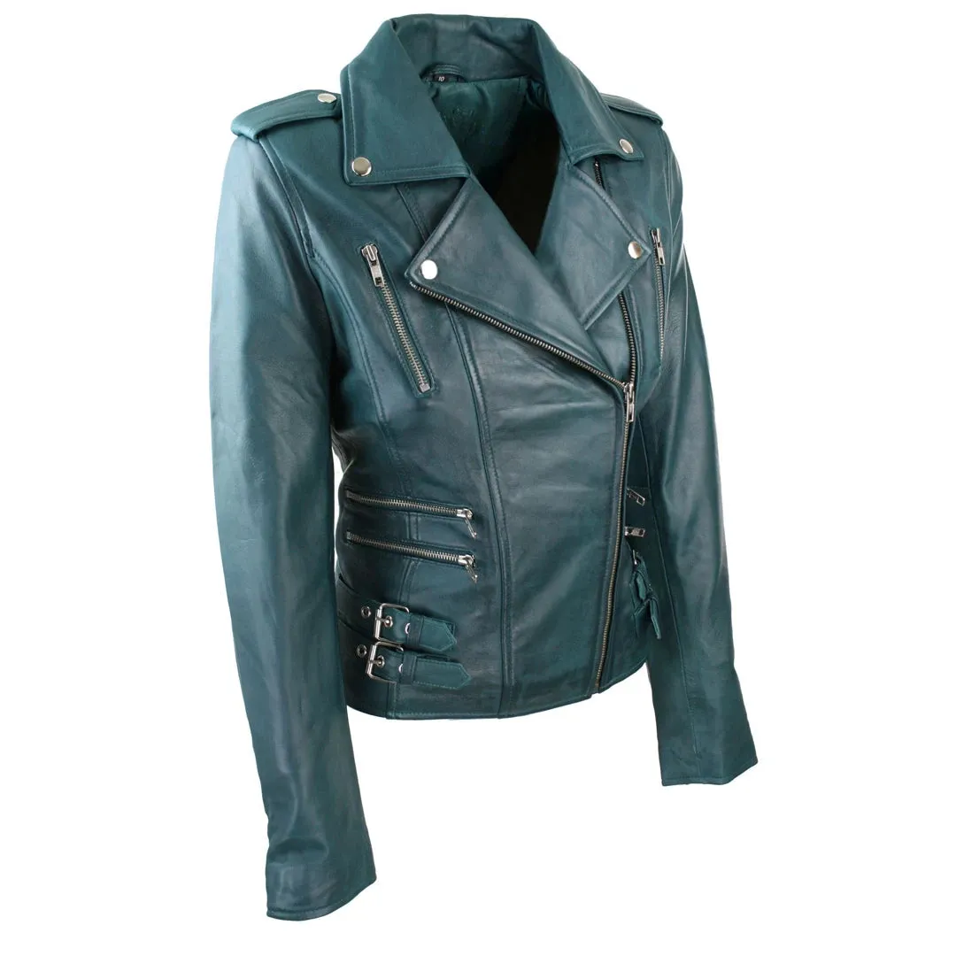 Women's Leather Short Biker Jacket