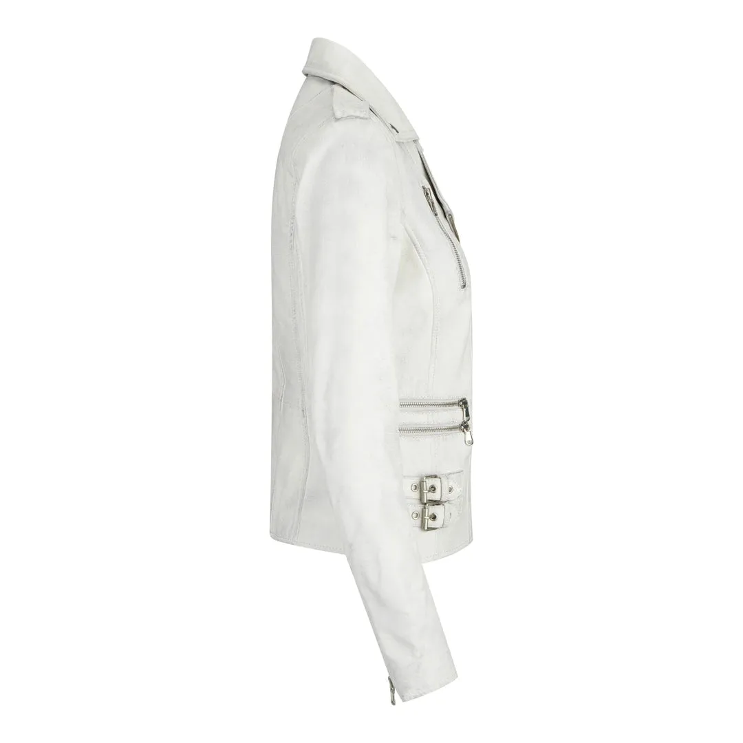 Women's Leather Short Biker Jacket